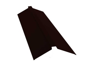 Планка конька плоского 150х40х150 0,5 Satin с пленкой RR 32 темно-коричневый 0 - в «Монолит-Металлопрокат».
