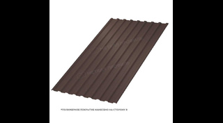 Профлист Металл Профиль МП20 0.5 NormanMP RR 32 Темно-коричневый B